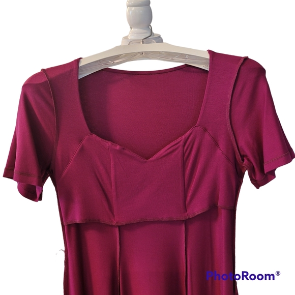 New ASOS Fit & Flare Wine Red Dress sz 10 - Picture 5 of 8